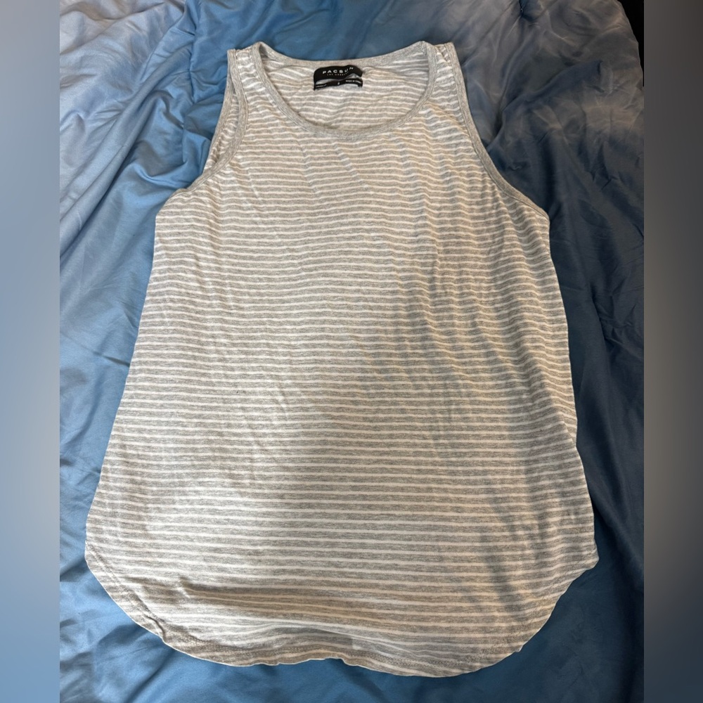 Pacsun Striped Gray Sleeveless Top (Men’s Small)